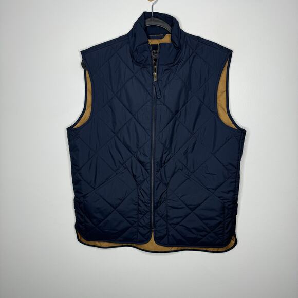 NWT J. CREW Quilted Walker Vest Navy Blue Medium - Picture 2 of 6